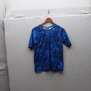 REI Mens Blue Graphic Patterned Short Sleeve Activewear T-Shirt Size S